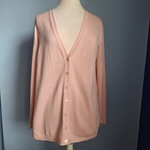 Talbots Pink Cardigan Sweater V-Neck / Long Sleeves Size M